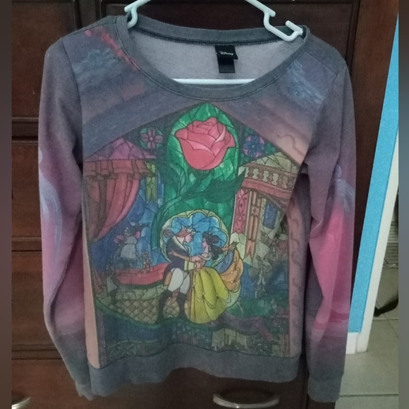 Disney beauty and the beast stained glass sweater - Picture 1 of 4